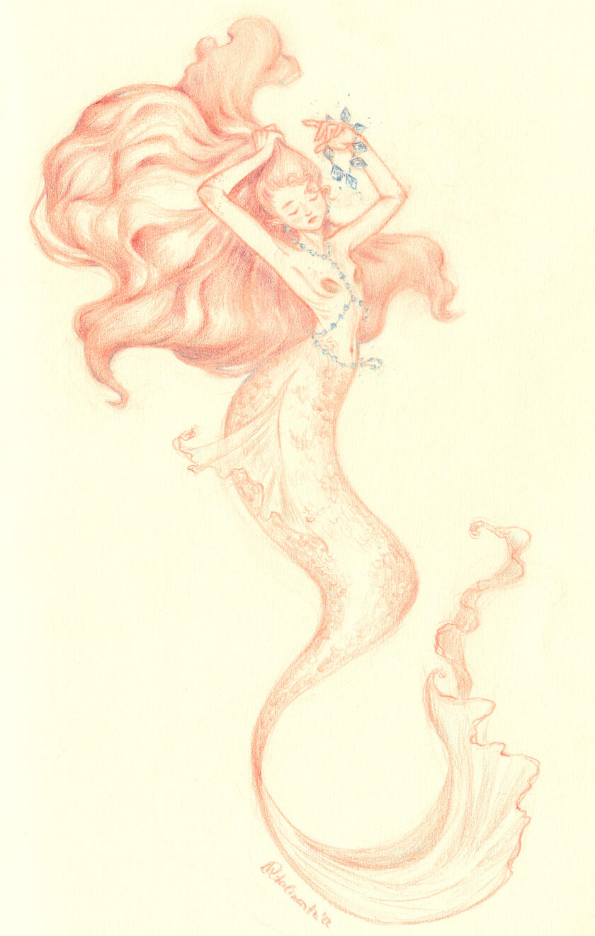 diamond, colored pencil