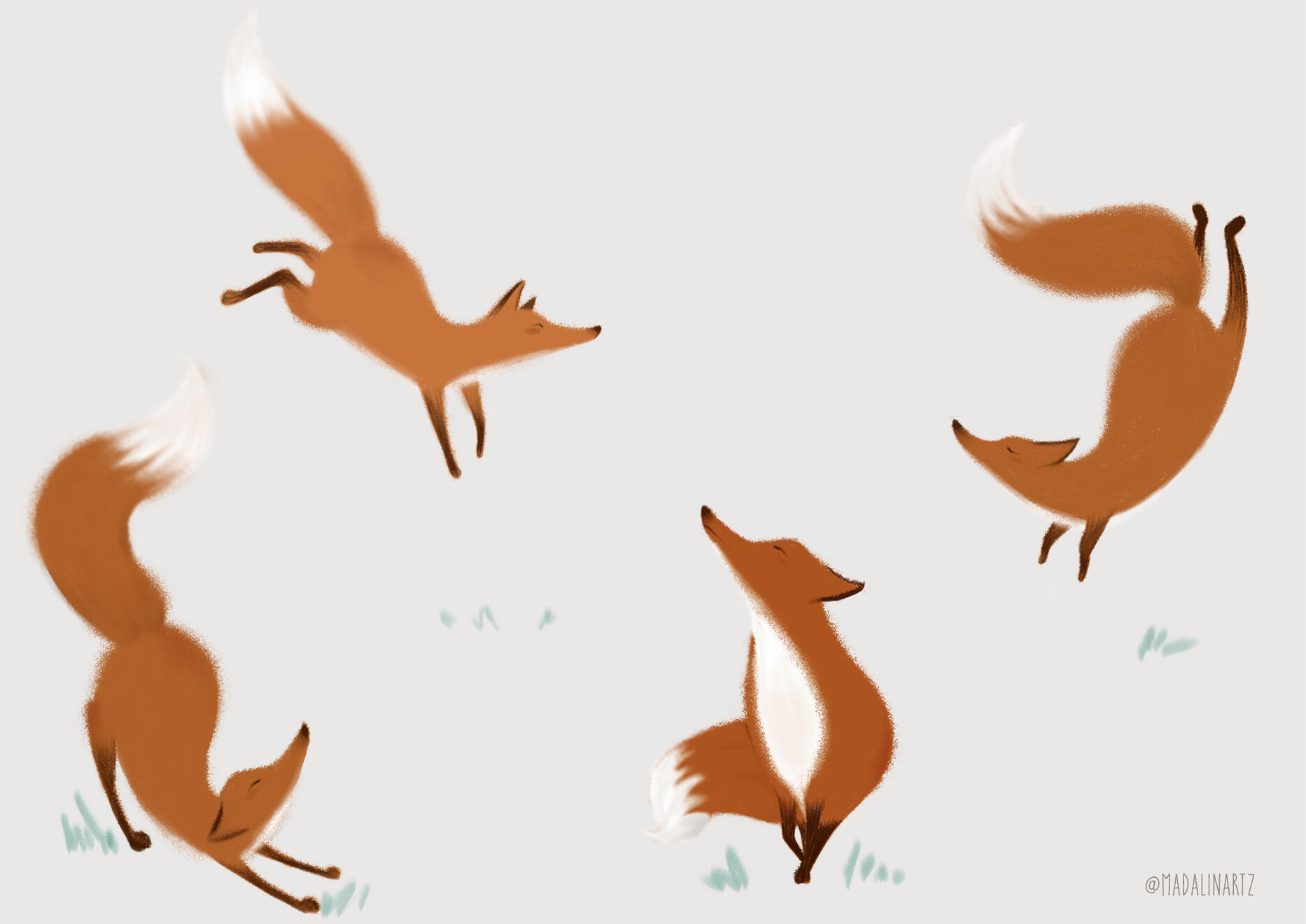 just a fox playing, digital